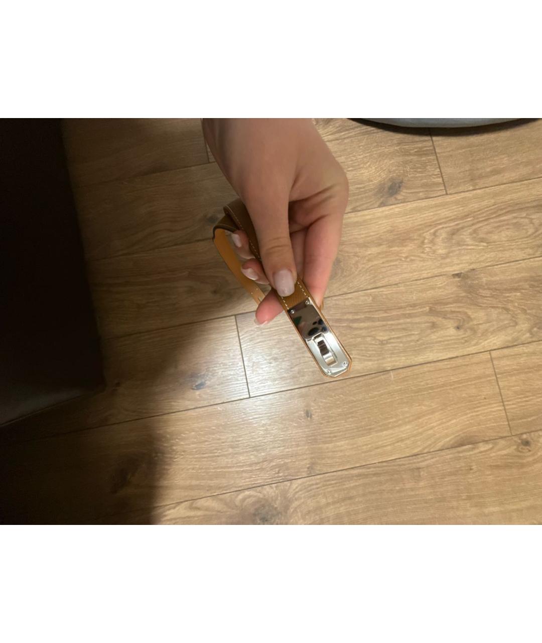 HERMES Оранжевый кожаный ремень, фото 2