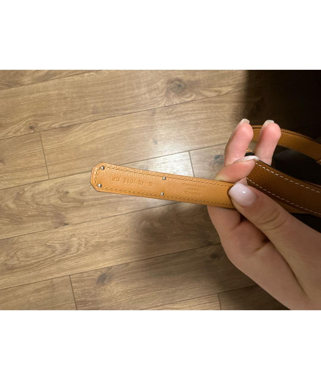 HERMES Оранжевый кожаный ремень, фото 3