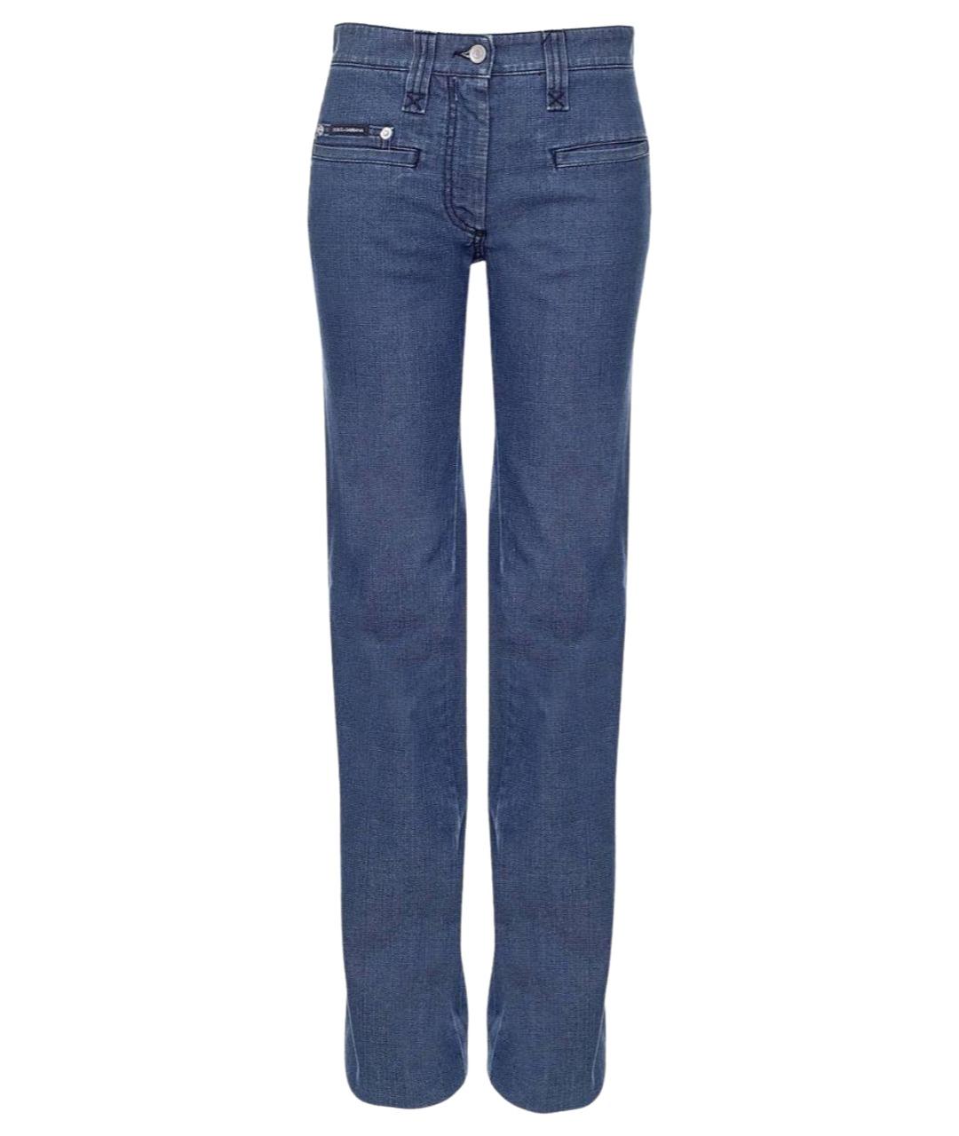 DOLCE&GABBANA Синие хлопковые прямые джинсы, фото 1