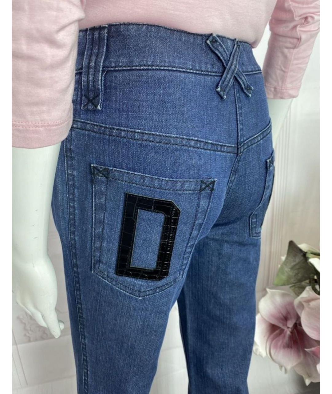 DOLCE&GABBANA Синие хлопковые прямые джинсы, фото 7