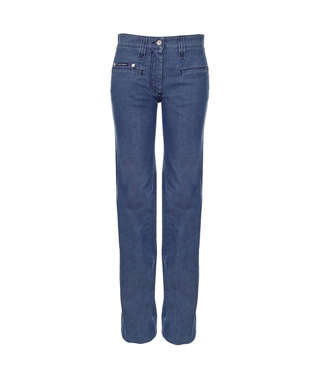 DOLCE&GABBANA Синие хлопковые прямые джинсы, фото 9