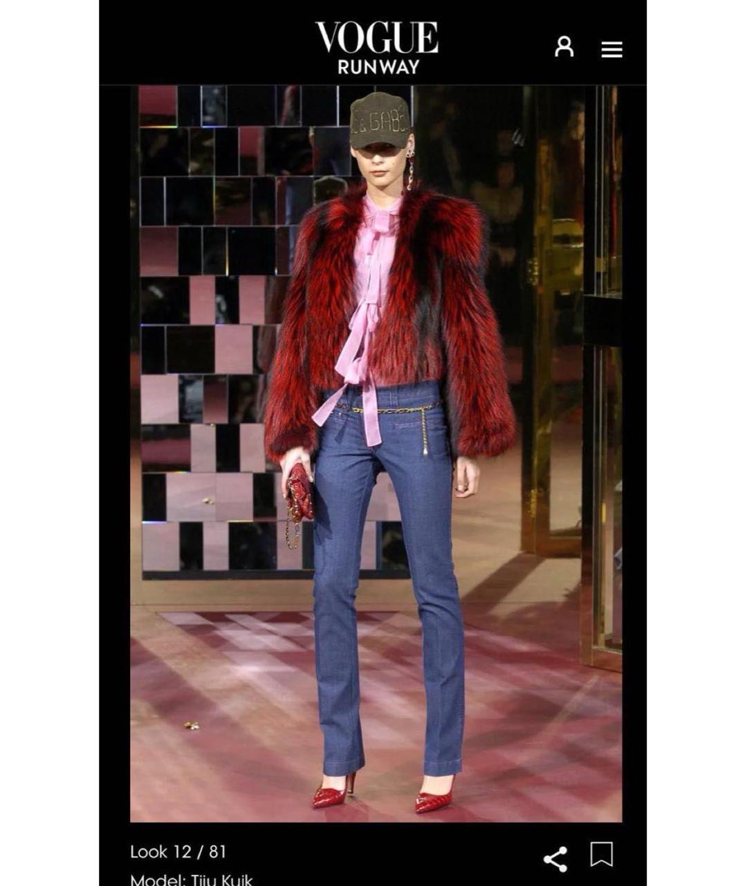 DOLCE&GABBANA Синие хлопковые прямые джинсы, фото 5