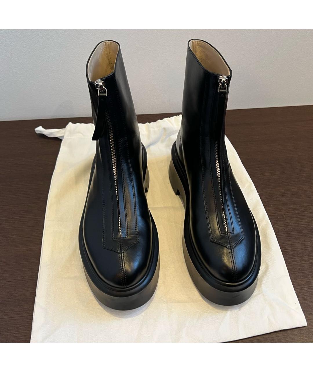 THE ROW Черные кожаные полусапоги, фото 3