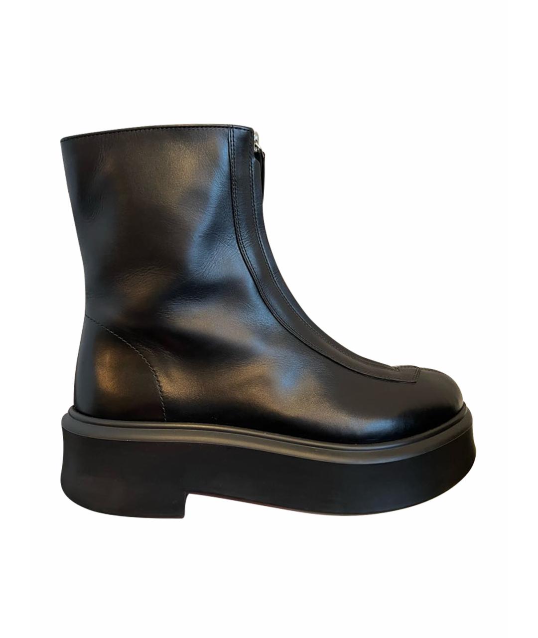 THE ROW Черные кожаные полусапоги, фото 1