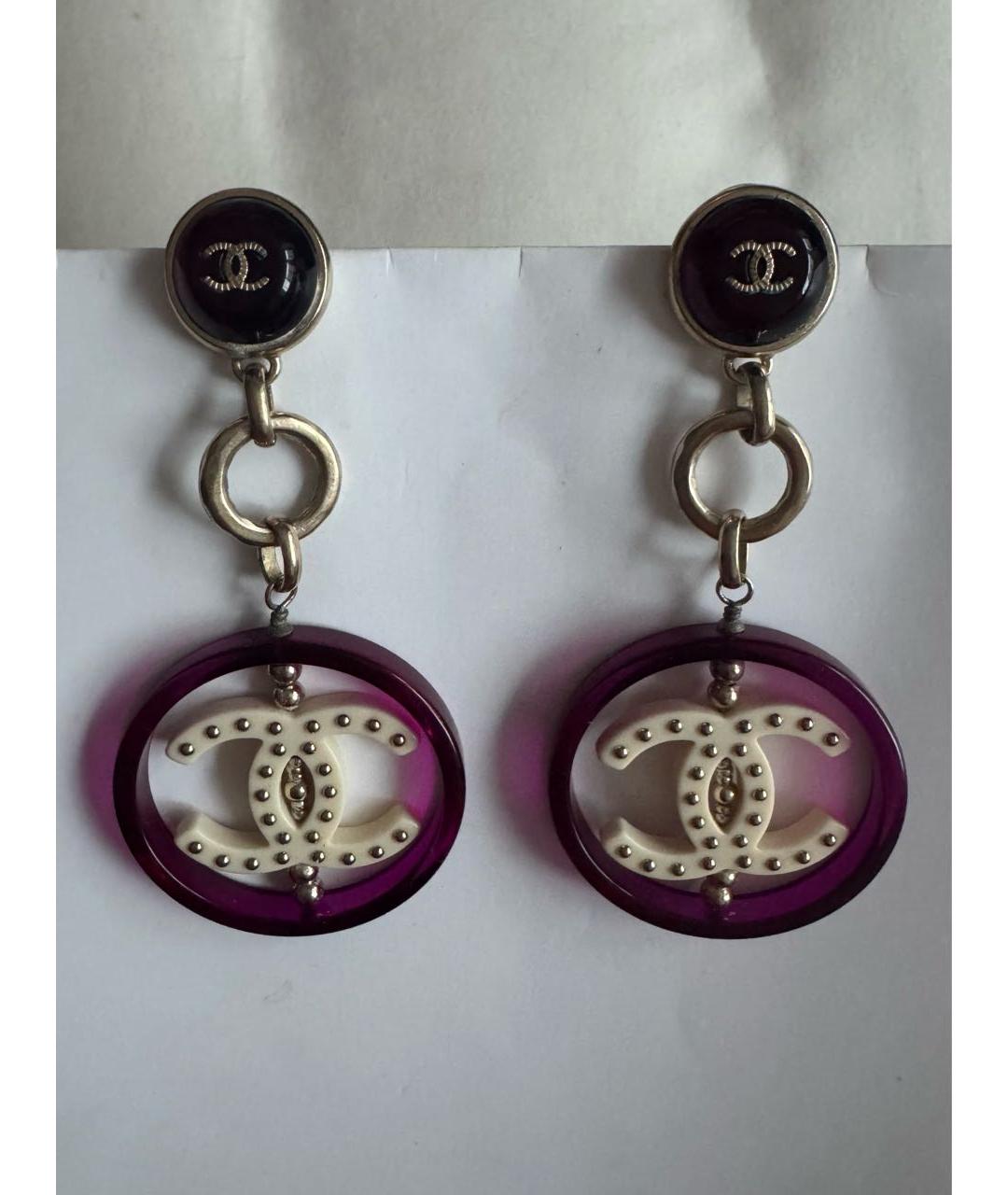 CHANEL Золотые металлические серьги, фото 6