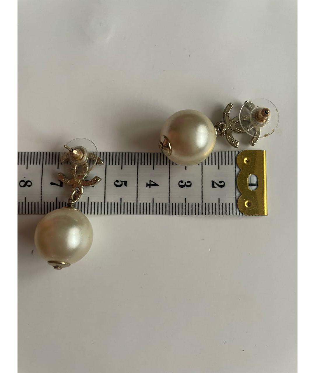 CHANEL Золотые металлические серьги, фото 4