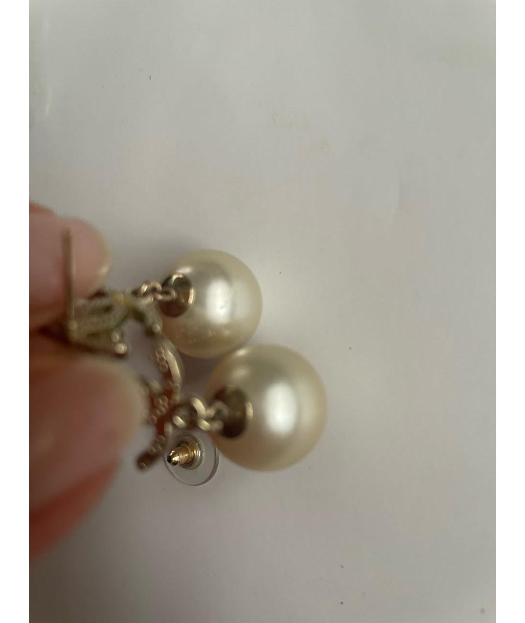 CHANEL Золотые металлические серьги, фото 3