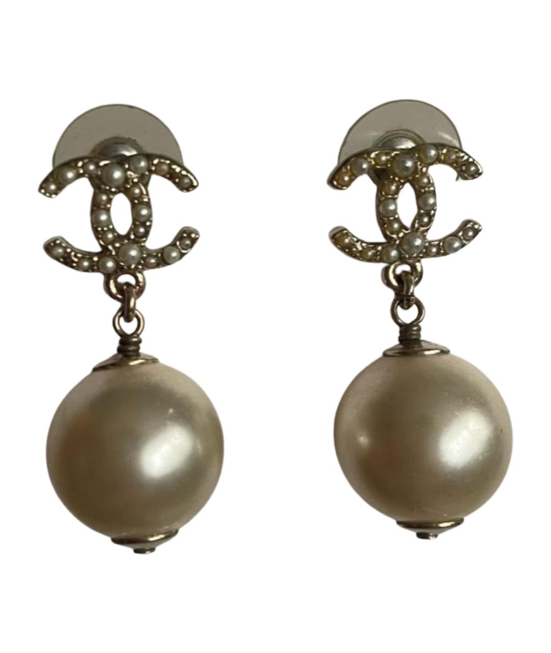 CHANEL Золотые металлические серьги, фото 1