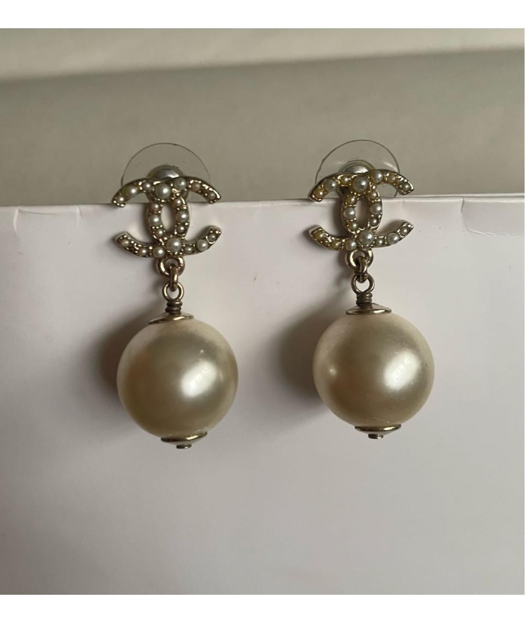 CHANEL Золотые металлические серьги, фото 6