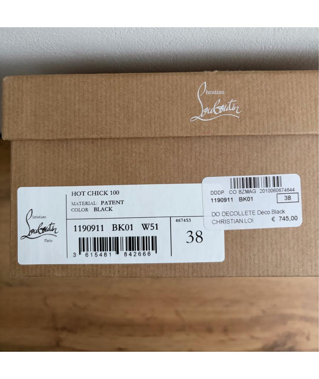 CHRISTIAN LOUBOUTIN Черные туфли из лакированной кожи, фото 7