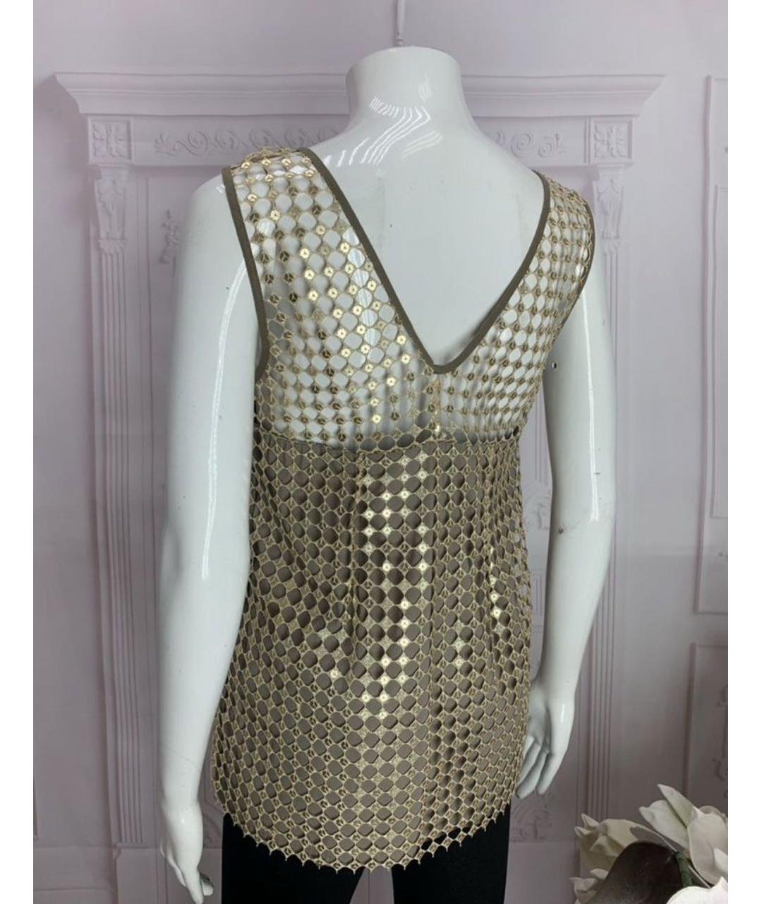 LIVIANA CONTI Золотая хлопковая майка, фото 2