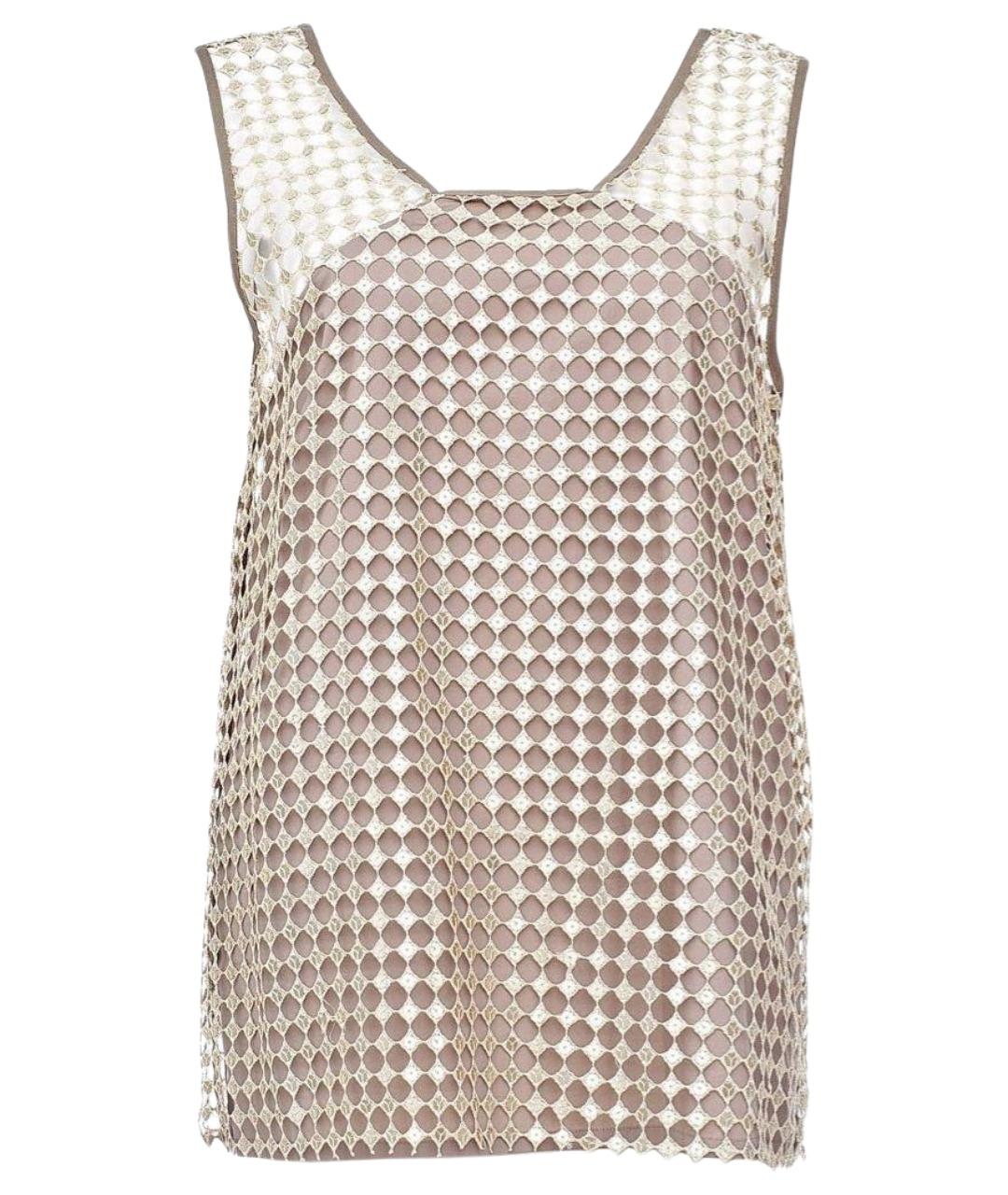 LIVIANA CONTI Золотая хлопковая майка, фото 1