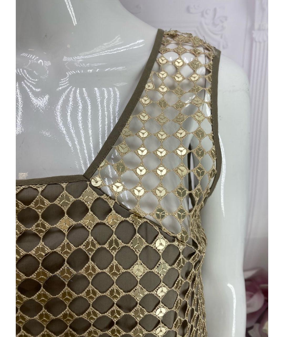 LIVIANA CONTI Золотая хлопковая майка, фото 8