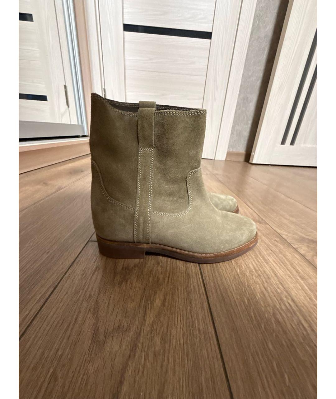 ISABEL MARANT Хаки замшевые полусапоги, фото 5