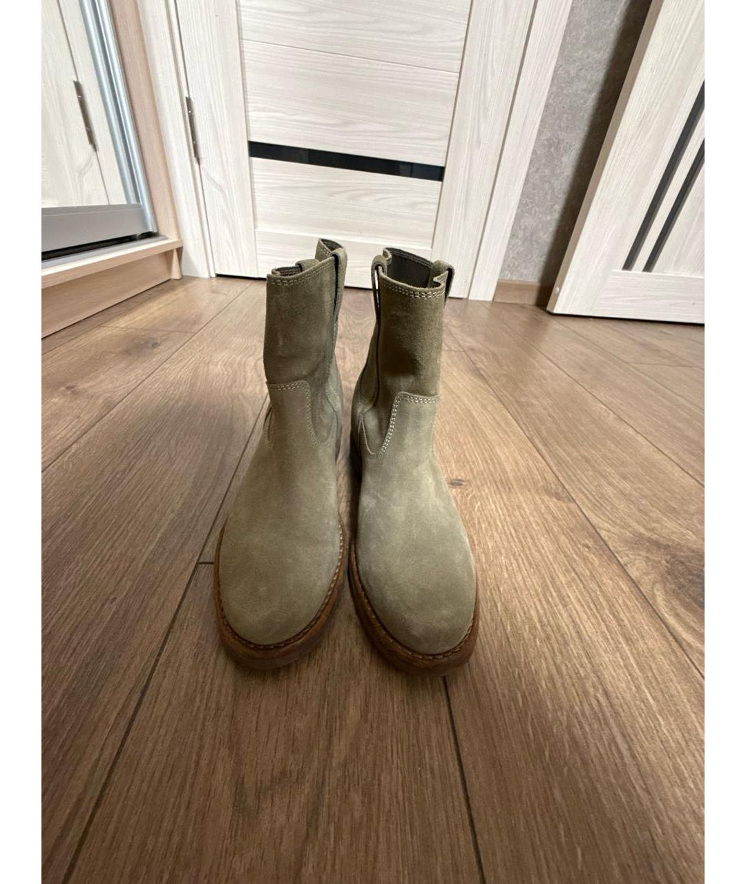 ISABEL MARANT Хаки замшевые полусапоги, фото 2