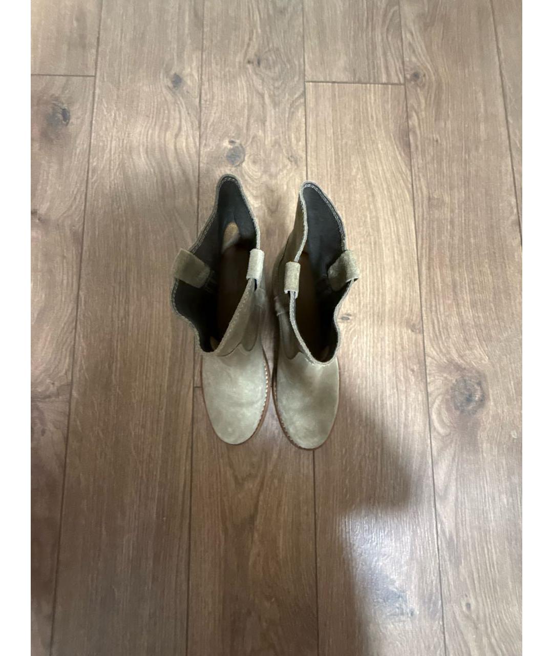 ISABEL MARANT Хаки замшевые полусапоги, фото 3