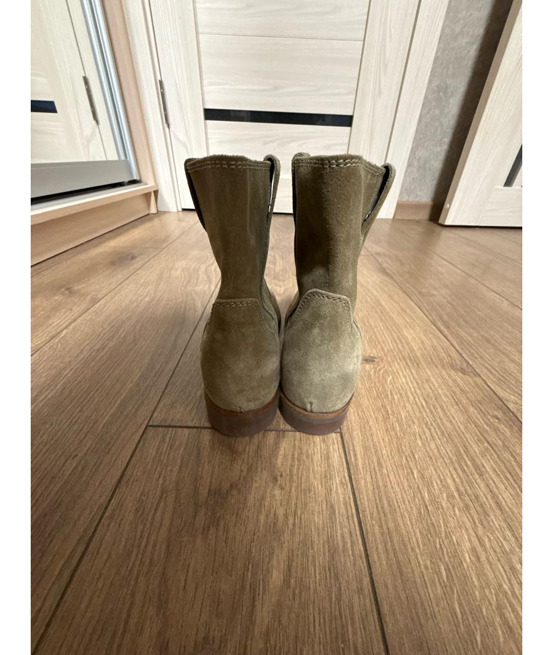 ISABEL MARANT Хаки замшевые полусапоги, фото 4