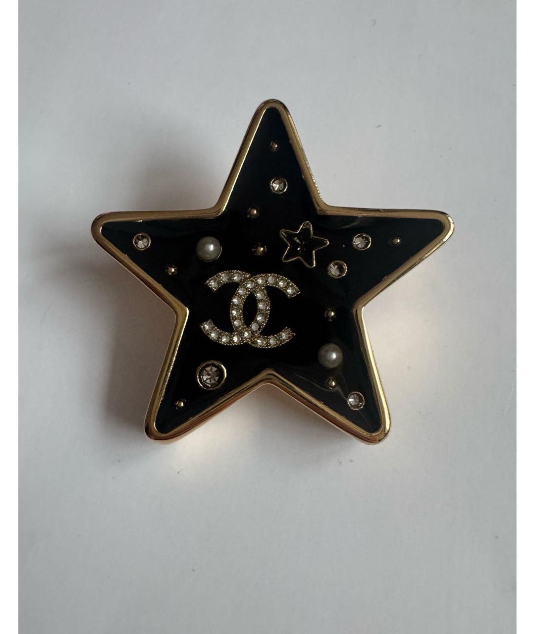 CHANEL Черная металлическая булавка / брошь, фото 5