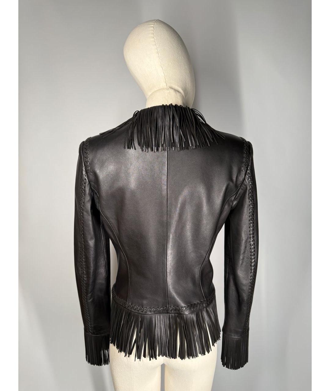 VERSACE Черный кожаный жакет/пиджак, фото 5