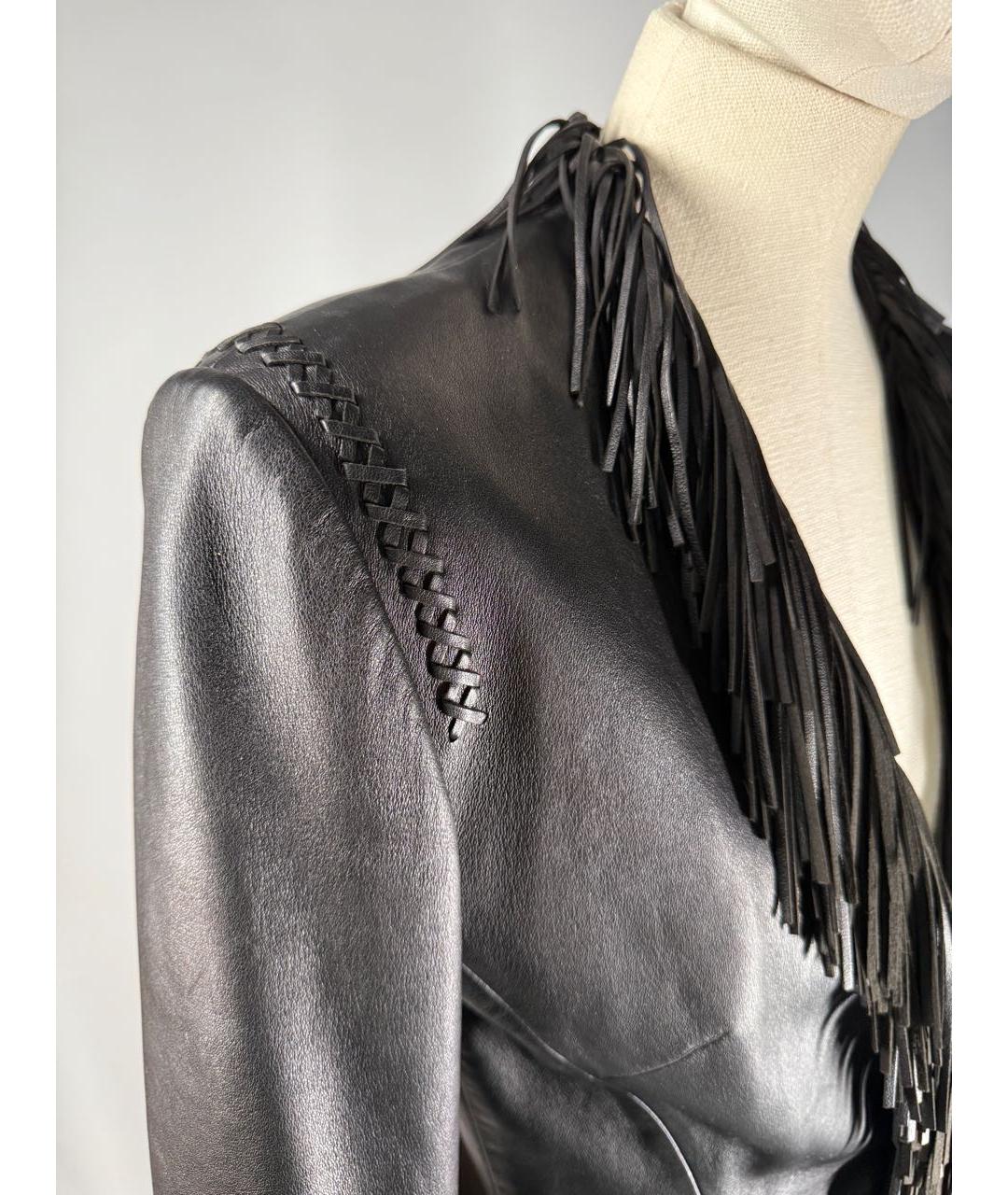 VERSACE Черный кожаный жакет/пиджак, фото 6