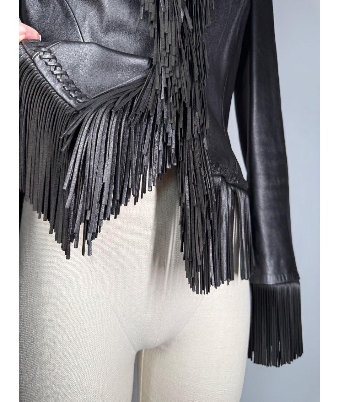 VERSACE Черный кожаный жакет/пиджак, фото 4