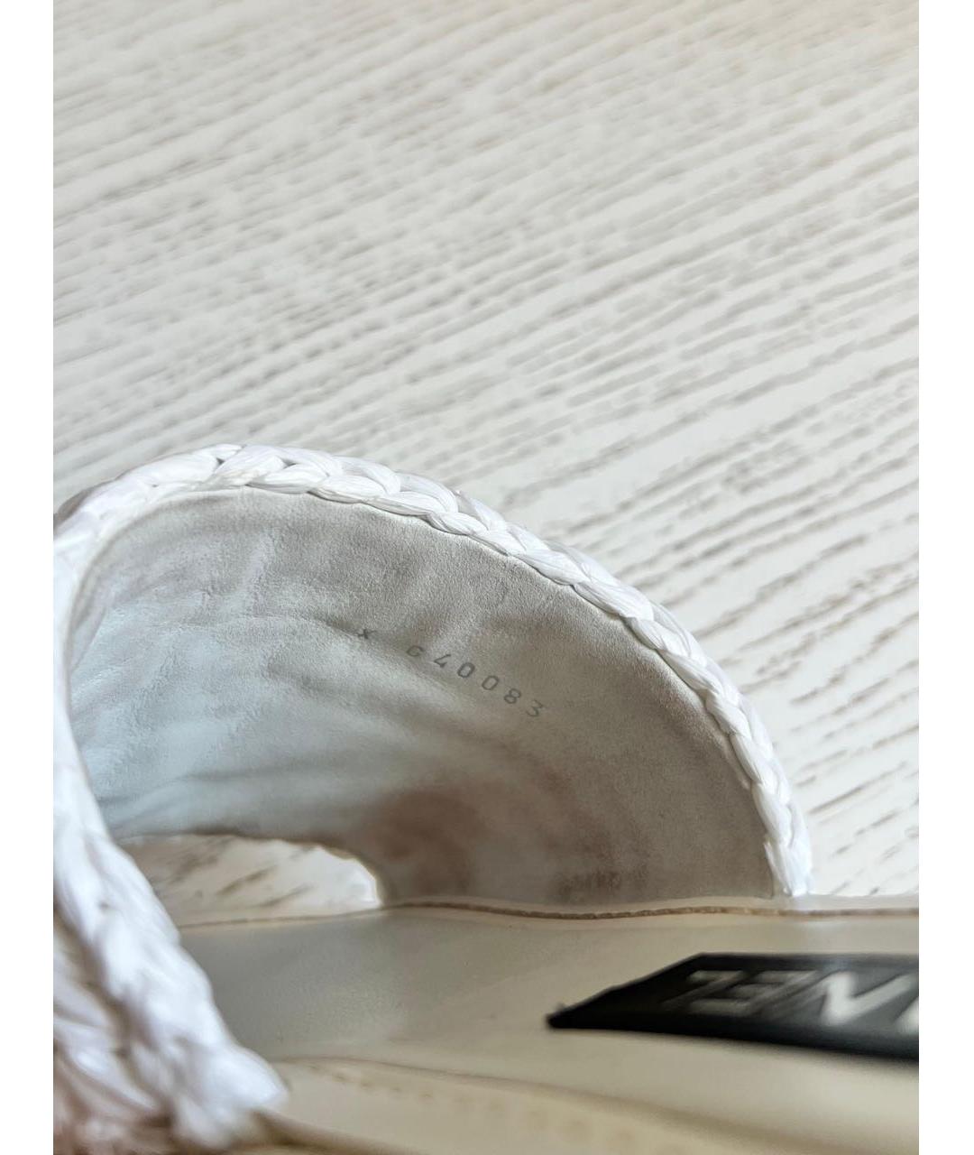 CHANEL Белые кожаные шлепанцы, фото 7