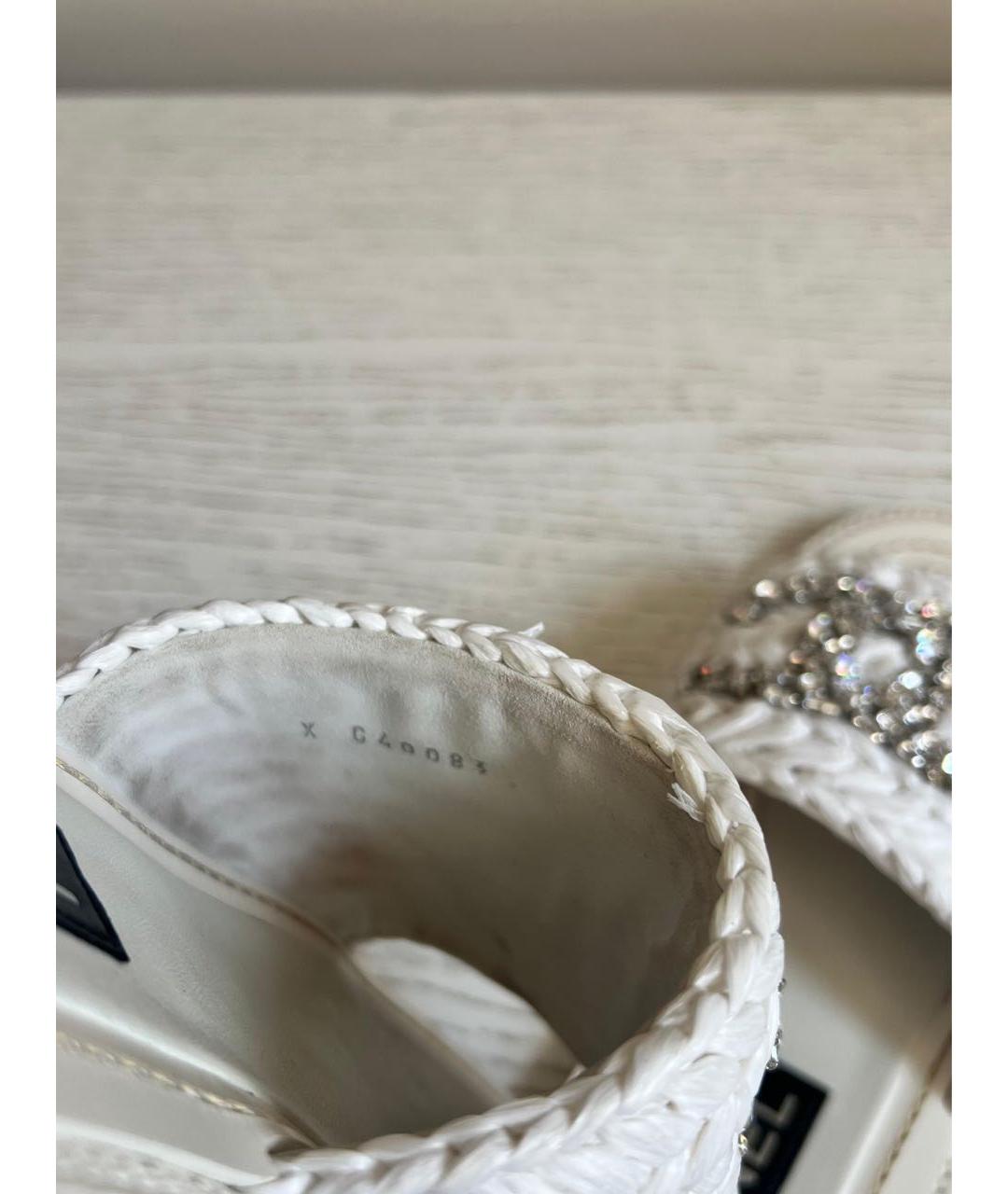 CHANEL Белые кожаные шлепанцы, фото 6