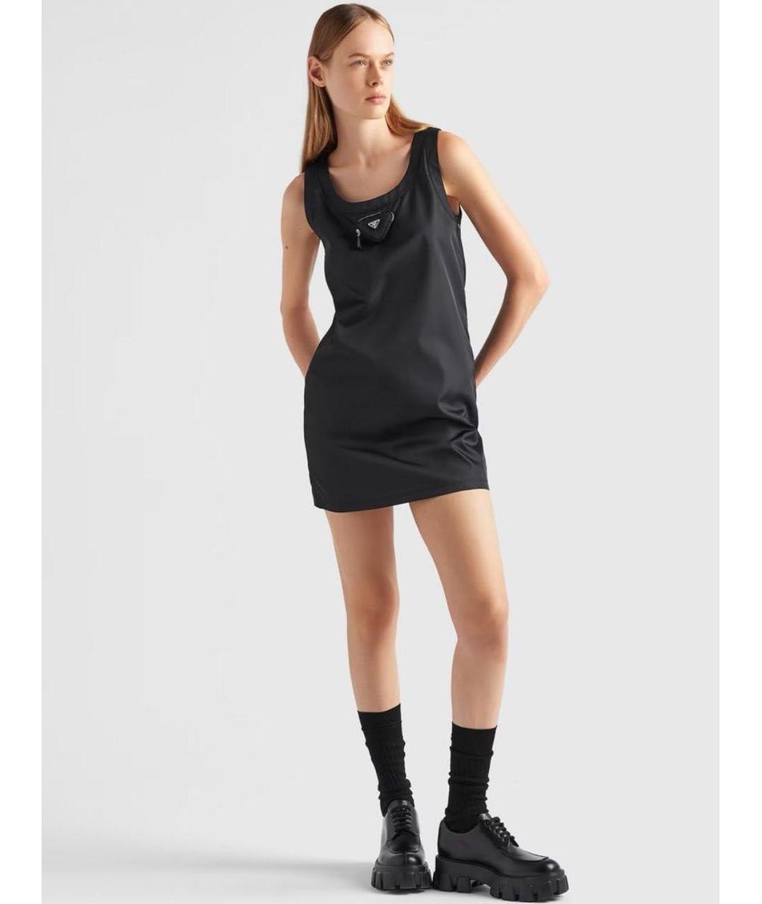 PRADA Черное полиэстеровое повседневное платье, фото 5