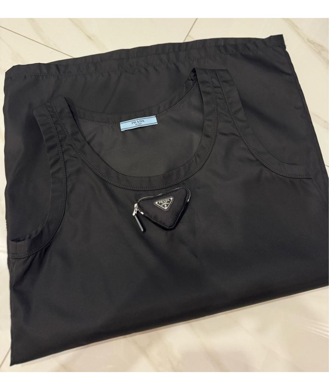 PRADA Черное полиэстеровое повседневное платье, фото 3