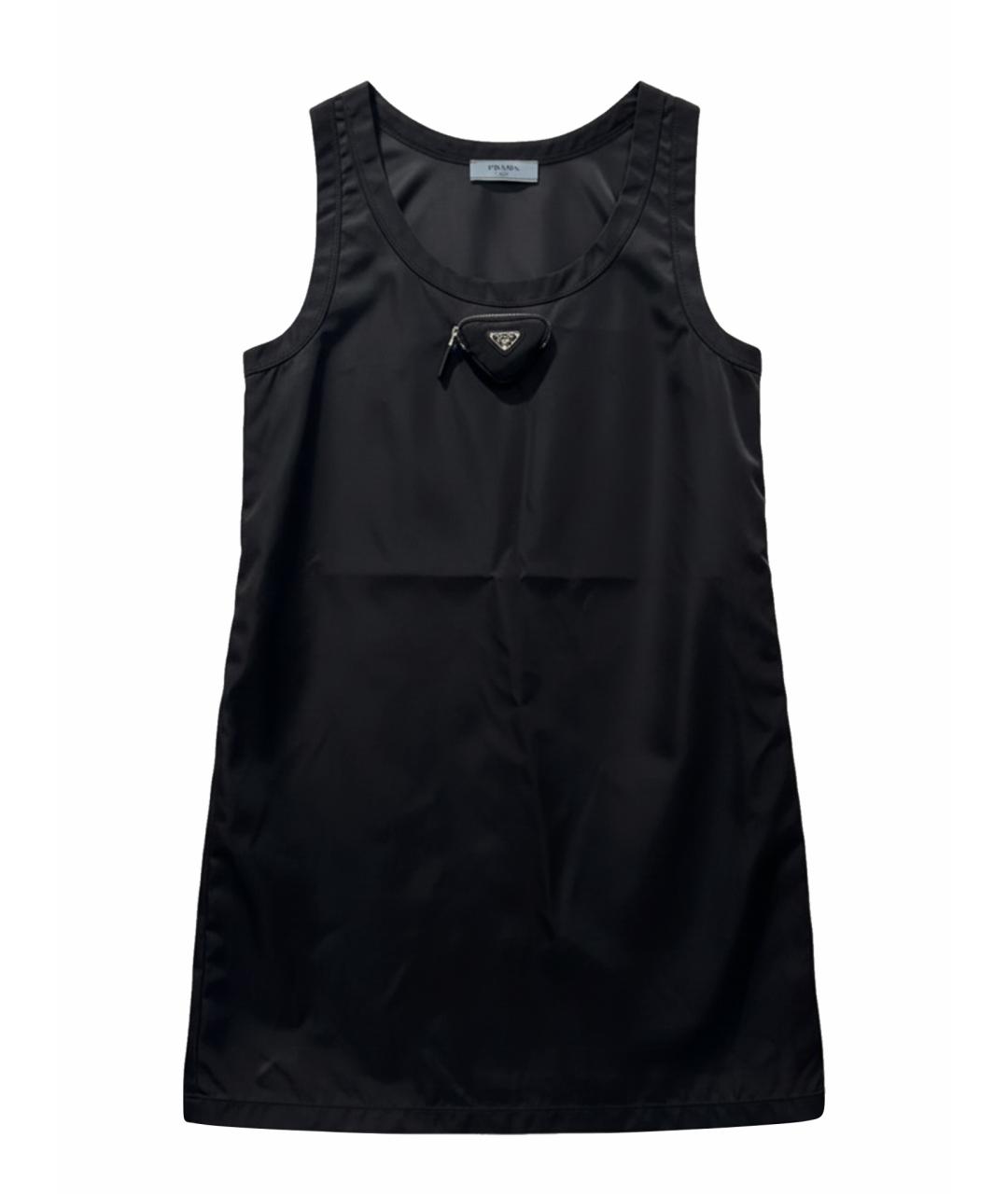 PRADA Черное полиэстеровое повседневное платье, фото 1