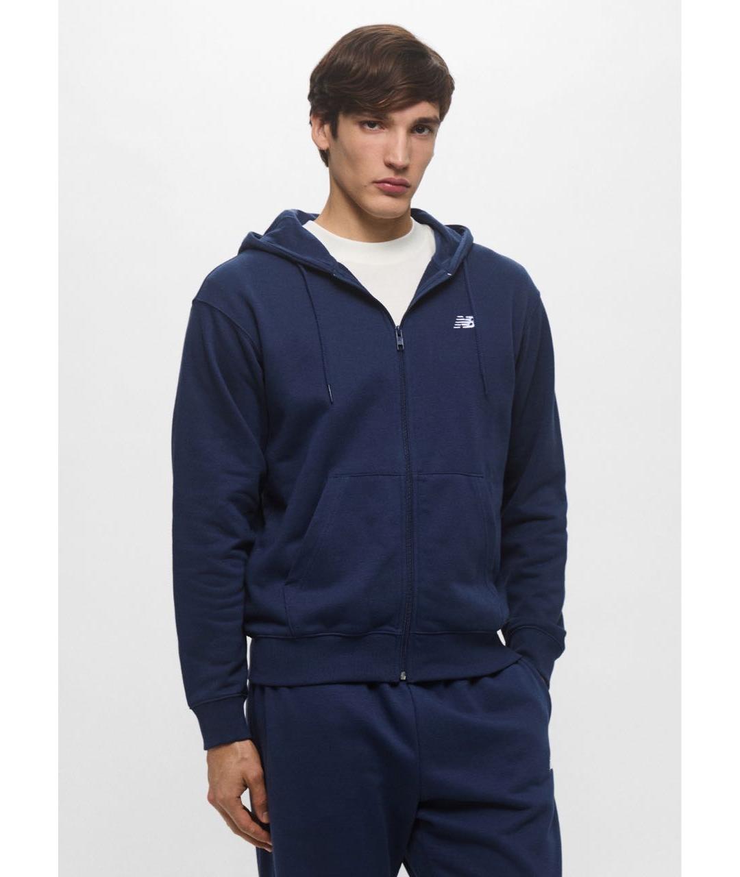 NEW BALANCE Темно-синий хлопко-эластановый спортивный костюм, фото 6