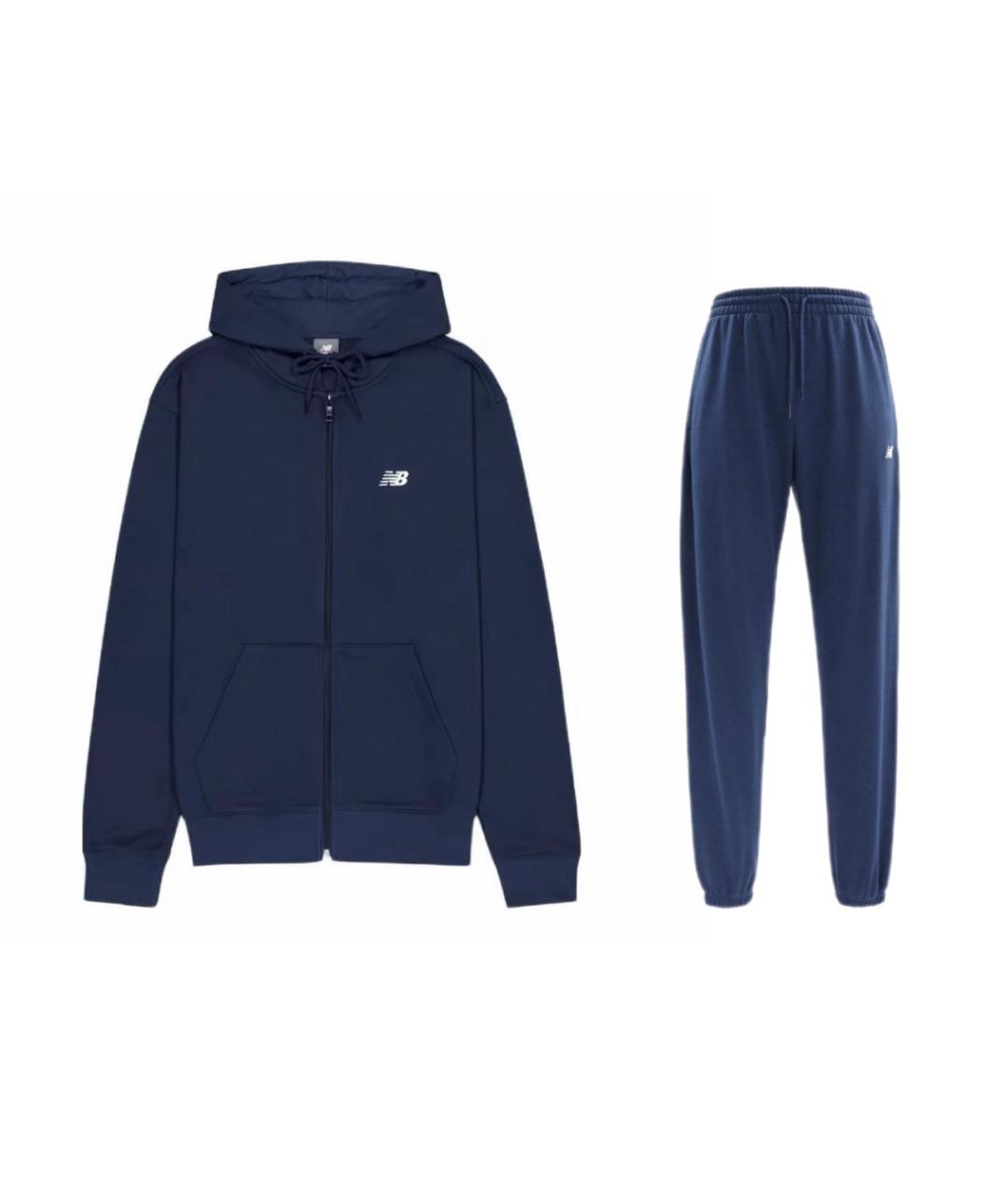 NEW BALANCE Темно-синий хлопко-эластановый спортивный костюм, фото 9