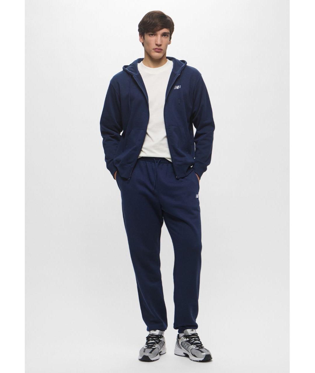 NEW BALANCE Темно-синий хлопко-эластановый спортивный костюм, фото 5