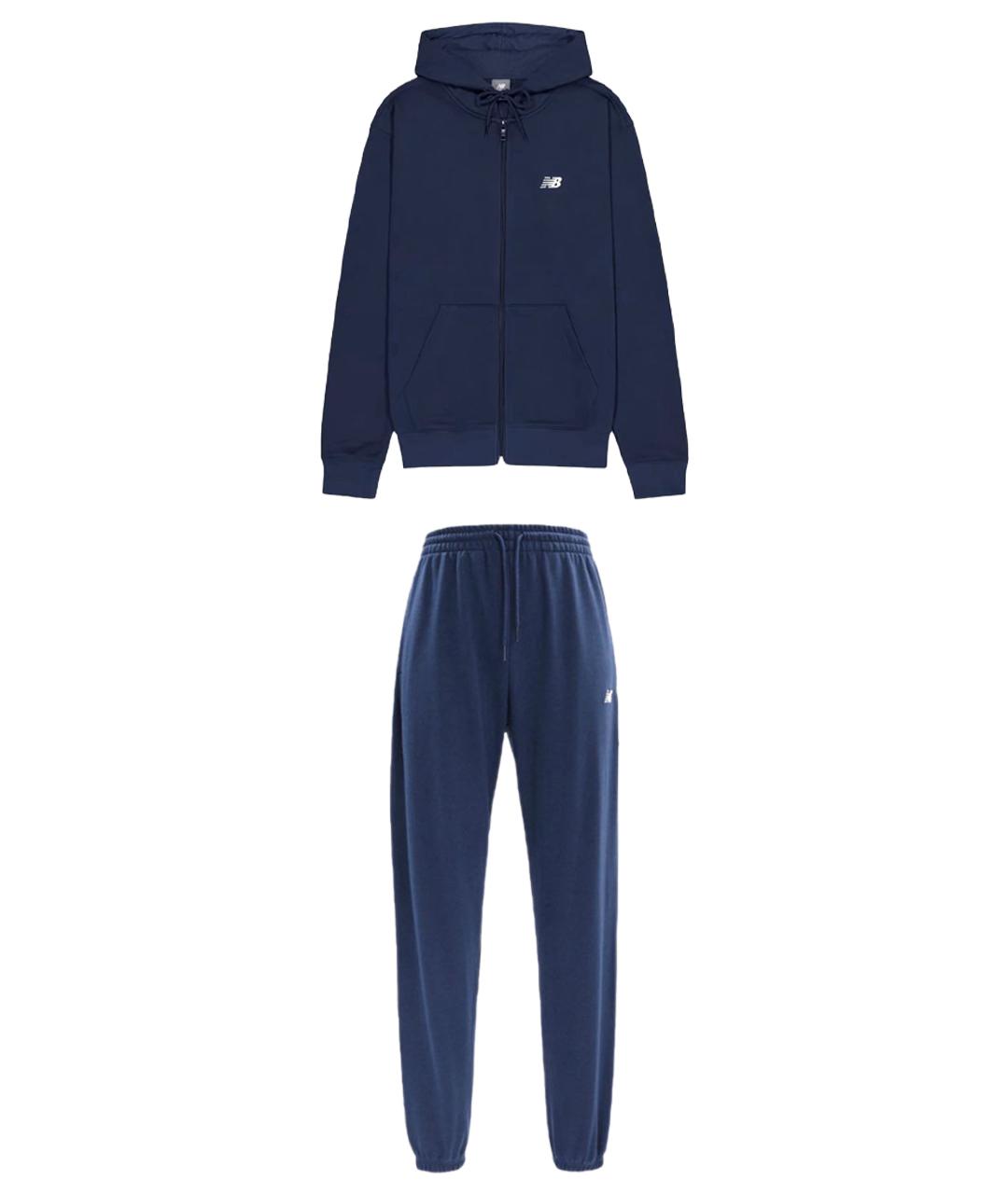 NEW BALANCE Темно-синий хлопко-эластановый спортивный костюм, фото 1