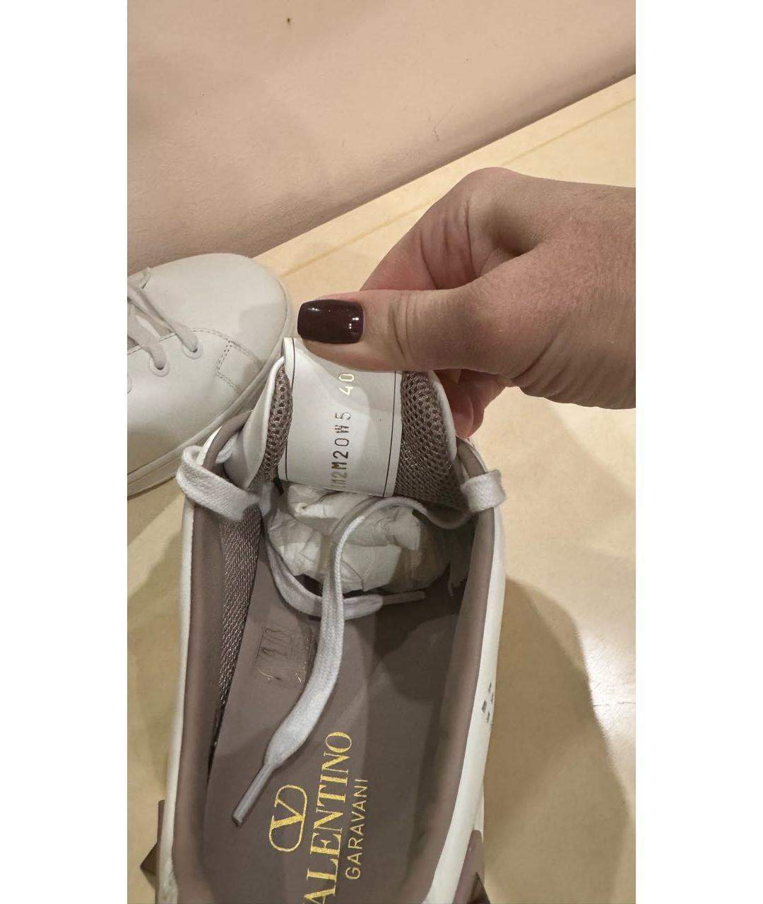 VALENTINO Белые кожаные кроссовки, фото 6