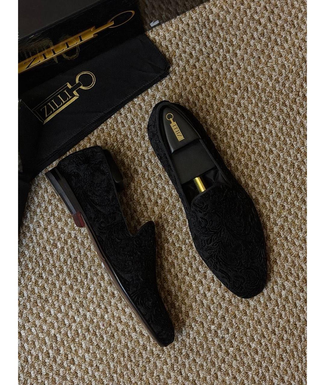 ZILLI Черные текстильные лоферы, фото 8