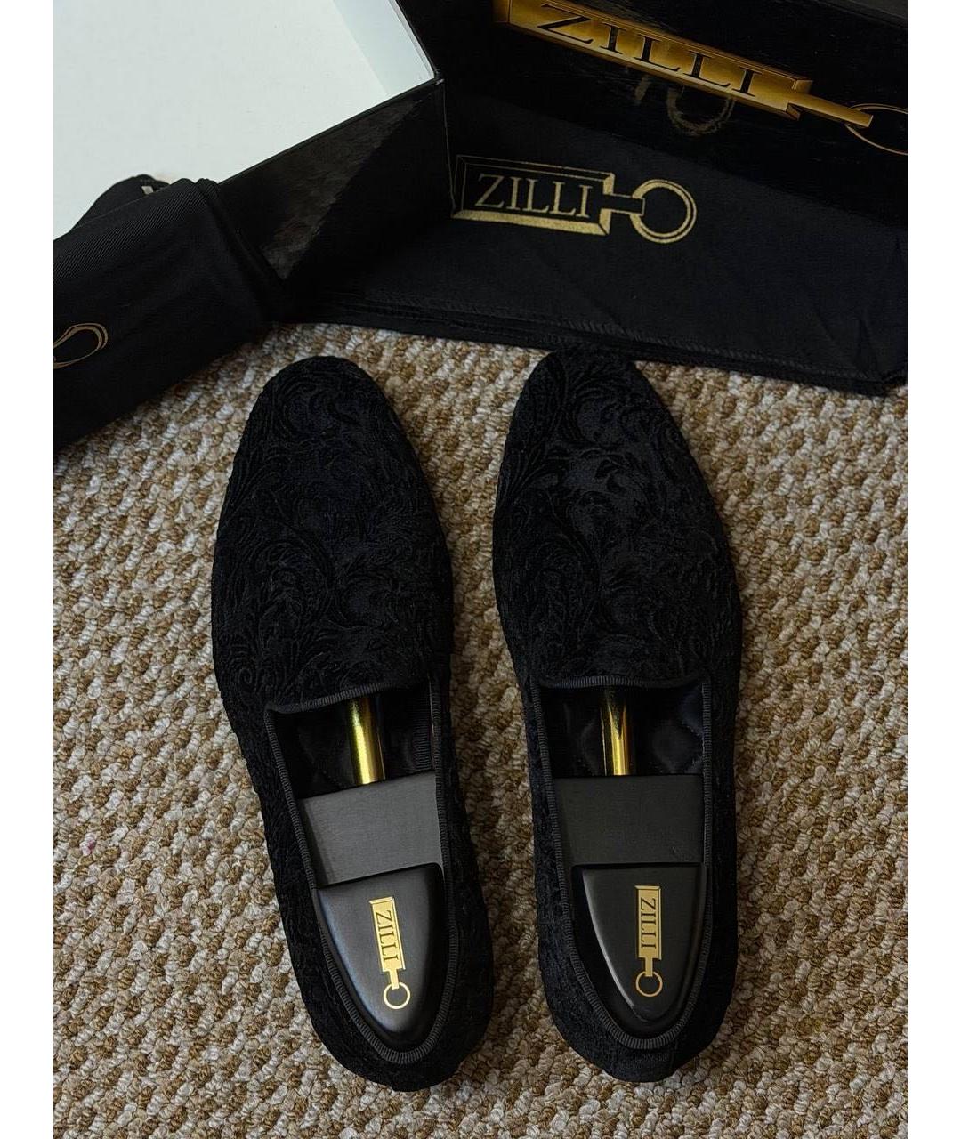 ZILLI Черные текстильные лоферы, фото 5