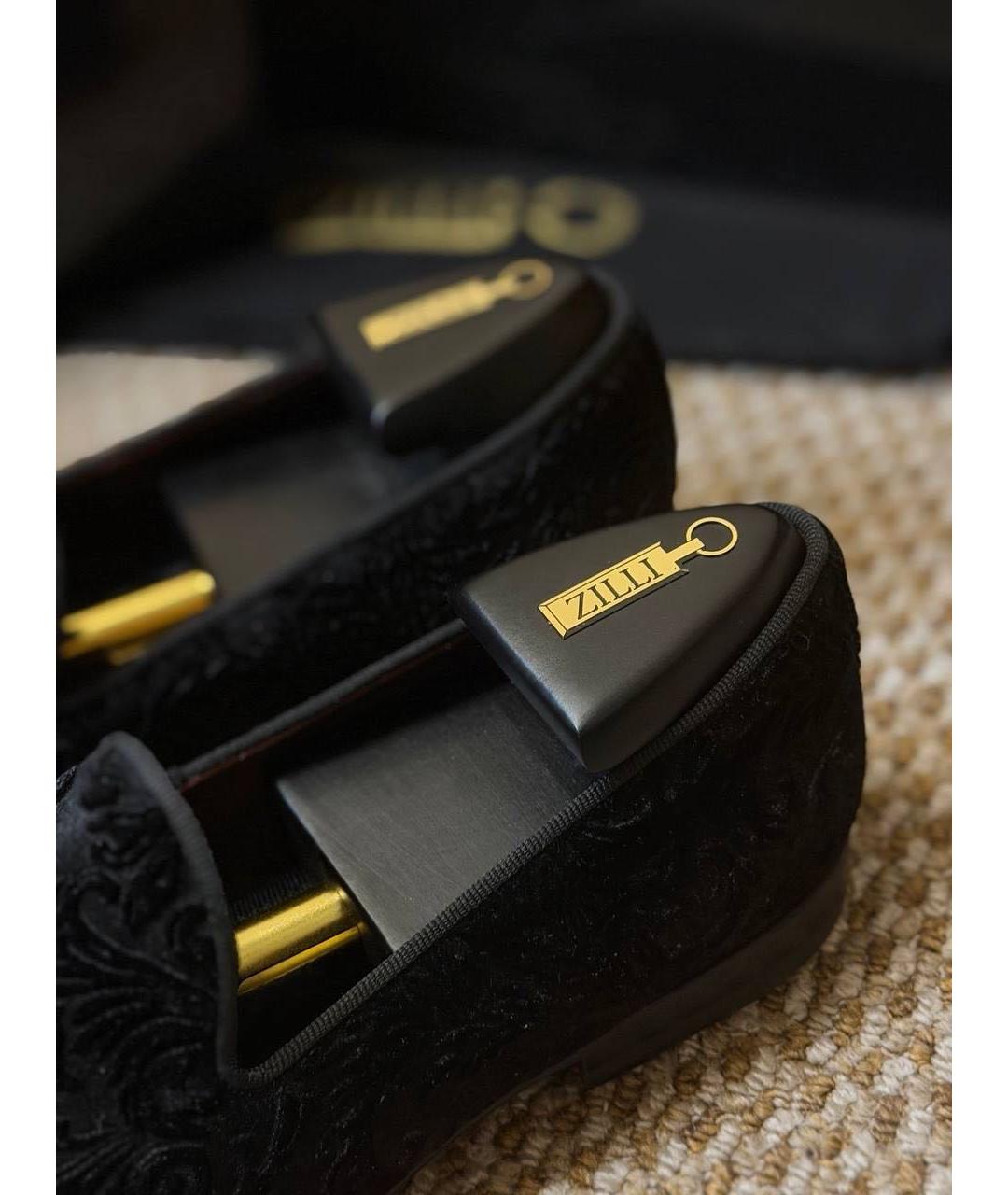 ZILLI Черные текстильные лоферы, фото 7