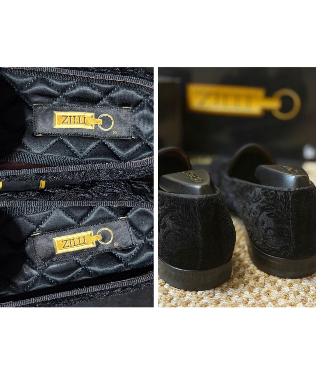 ZILLI Черные текстильные лоферы, фото 6