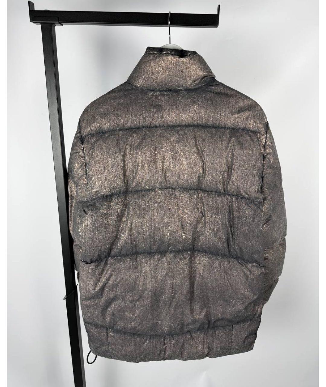 STONE ISLAND Коричневый полиэстеровый пуховик, фото 3