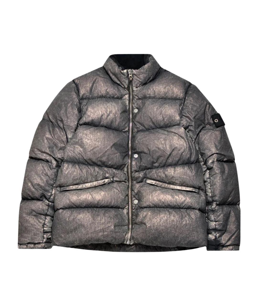 STONE ISLAND Коричневый полиэстеровый пуховик, фото 1