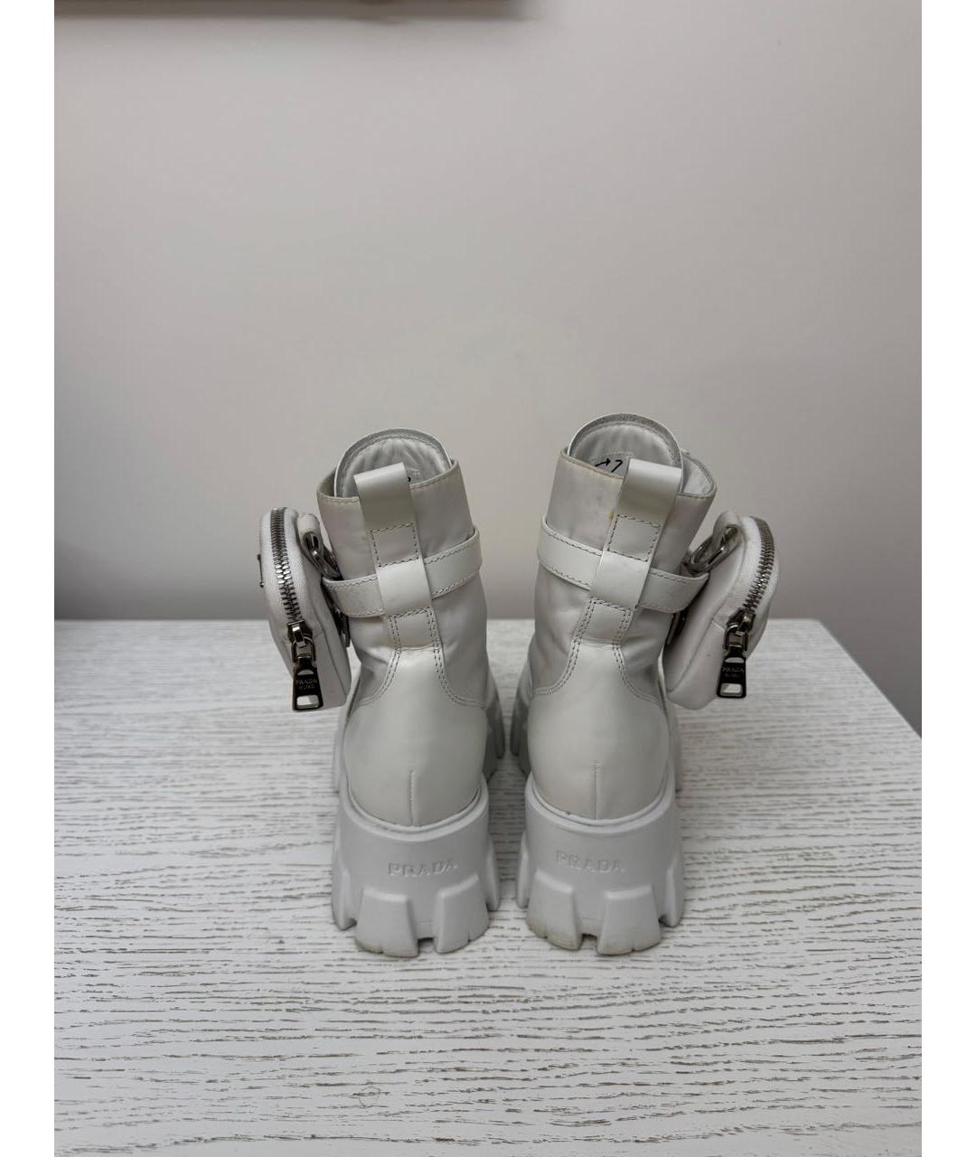 PRADA Белые кожаные ботинки, фото 5