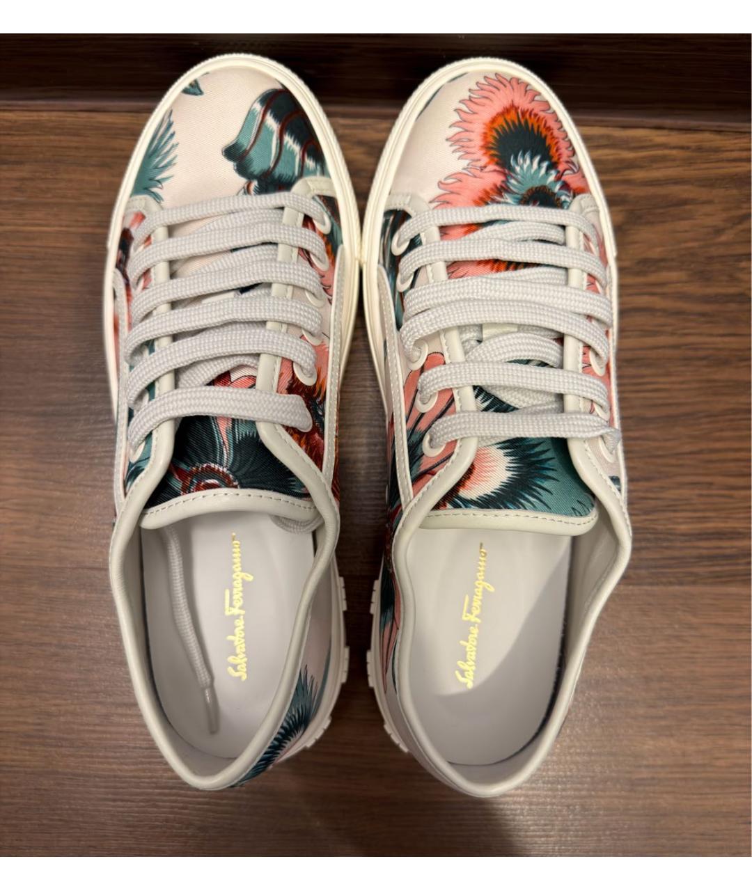 FERRAGAMO Белые текстильные кеды, фото 3