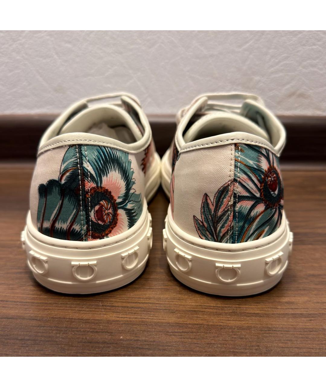 FERRAGAMO Белые текстильные кеды, фото 4