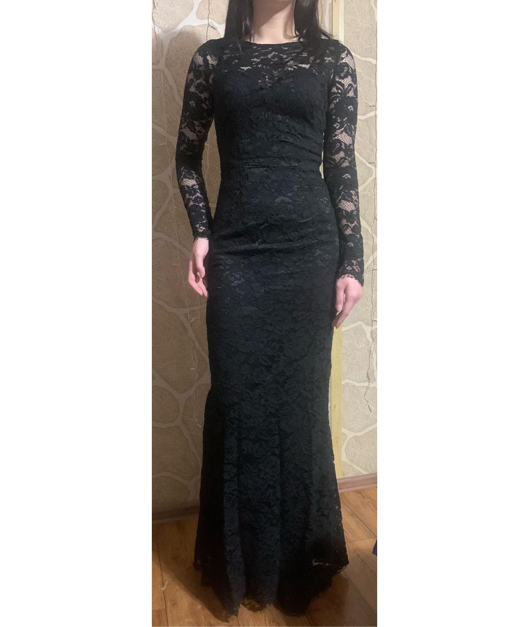 DOLCE&GABBANA Черное кружевное вечернее платье, фото 7