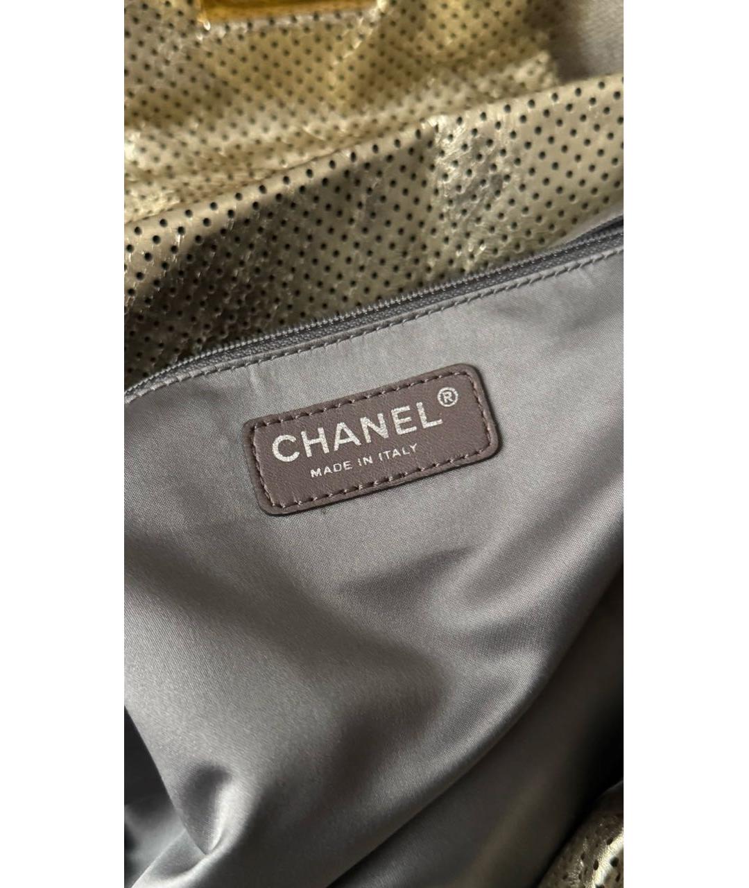 CHANEL Золотая кожаная сумка тоут, фото 3