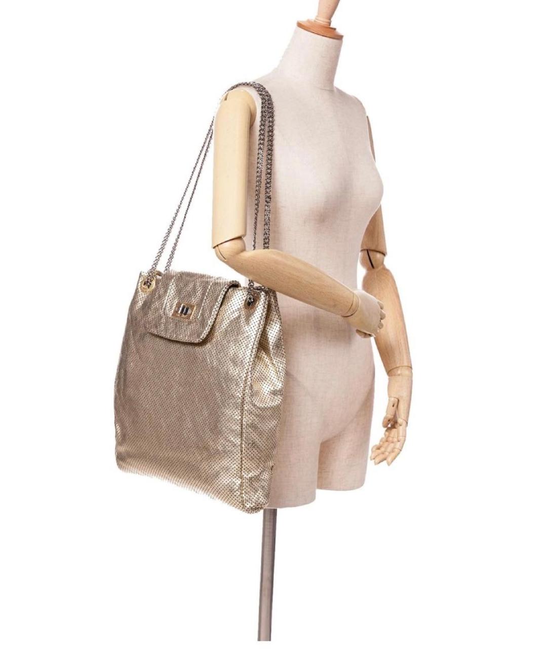 CHANEL Золотая кожаная сумка тоут, фото 7