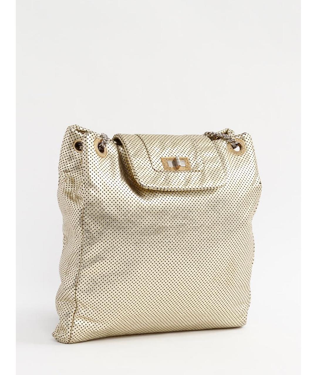 CHANEL Золотая кожаная сумка тоут, фото 2