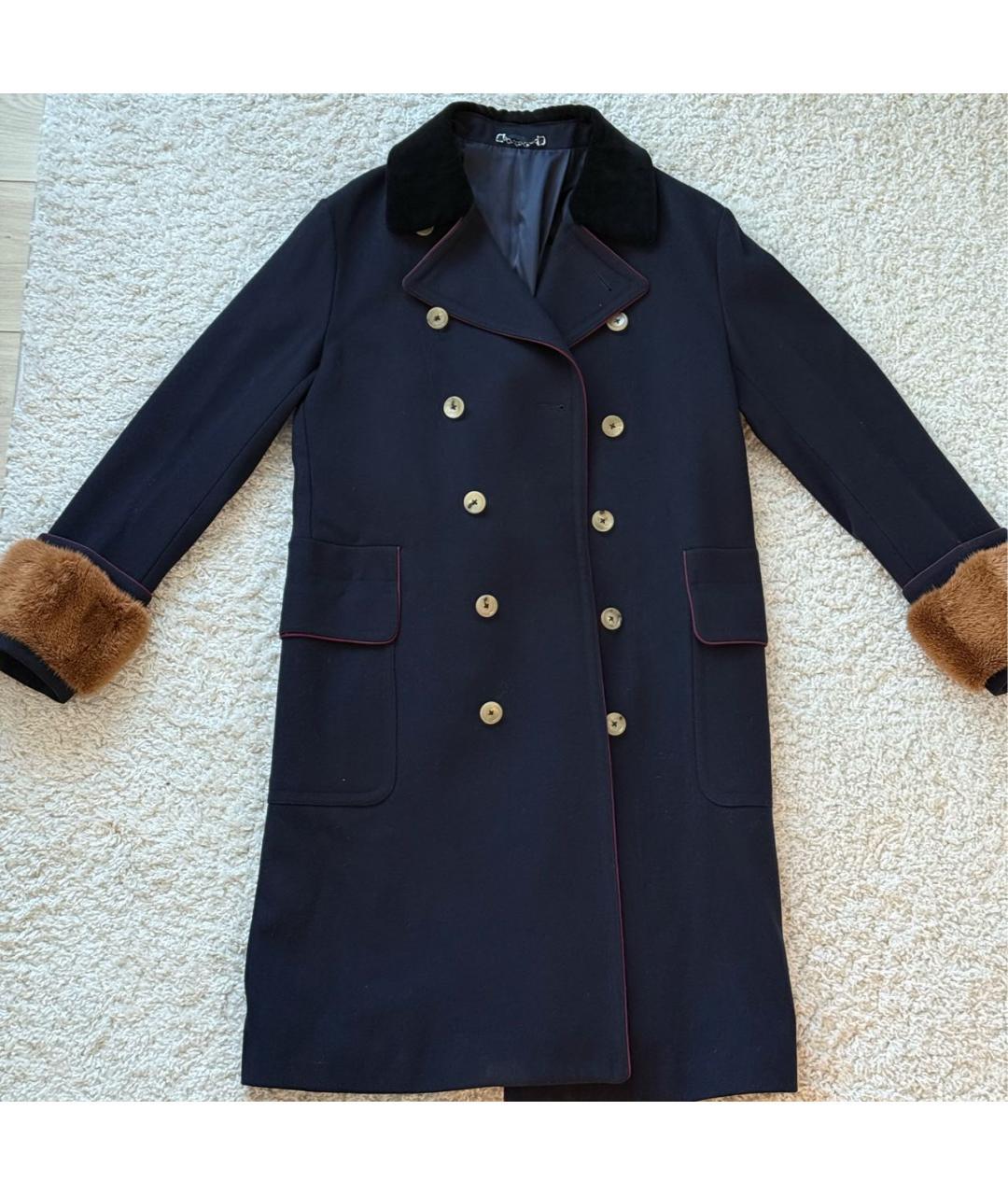 GUCCI Темно-синее шерстяное пальто, фото 2
