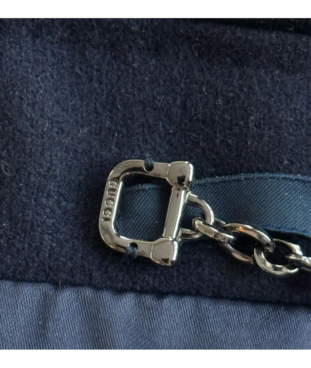 GUCCI Темно-синее шерстяное пальто, фото 5